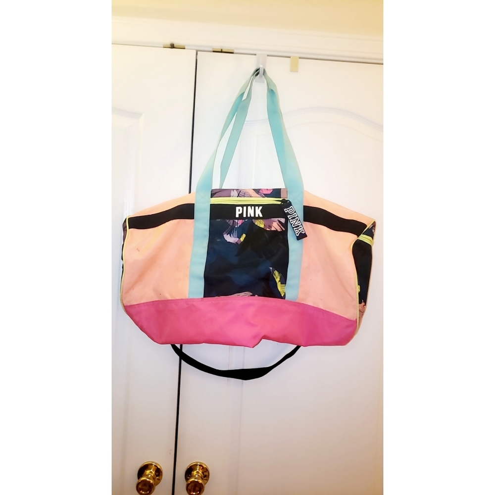 Victoria Secret Pink floral duffle bag